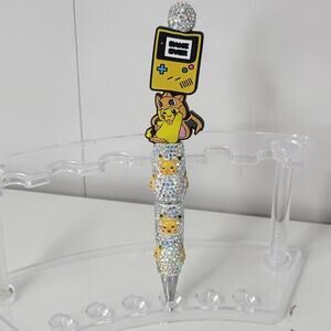 Handmade Beaded Pen Pikachu Silicone Bead Game Over Gamer Theme Rhinestone Base